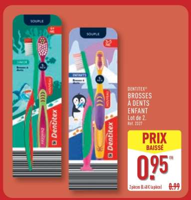 DENTITEX BROSSES À DENTS ENFANT Lot de 2