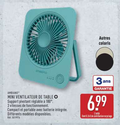 AMBIANO® MINI VENTILATEUR DE TABLE