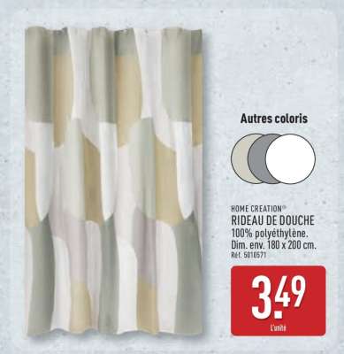 HOME CREATION® RIDEAU DE DOUCHE