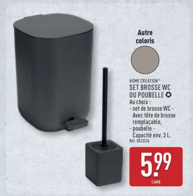 HOME CREATION® SET BROSSE WC OU POUBELLE