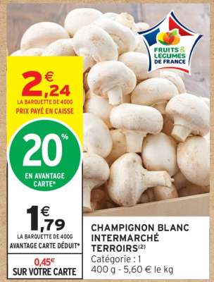 CHAMPIGNON BLANC INTERMARCHÉ TERROIRS
