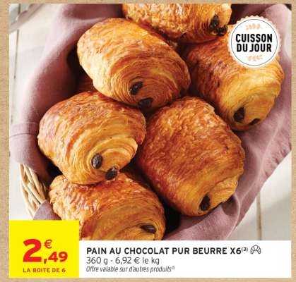 PAIN AU CHOCOLAT PUR BEURRE X6