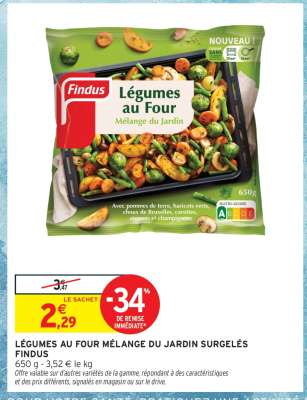 LÉGUMES AU FOUR MÉLANGE DU JARDIN SURGELÉS “FINDUS”
