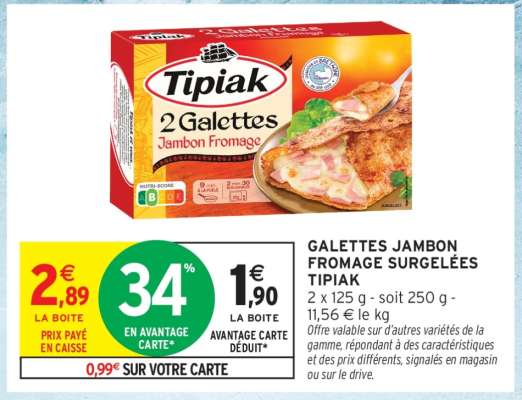 Galettes Jambon Fromage Surgelées Tipiak