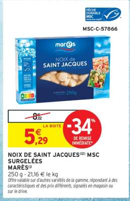 NOIX DE SAINT JACQUES MSC SURGELÉES MARÉES