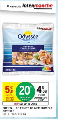 COCKTAIL DE FRUITS DE MER SURGELÉ ODYSSÉE