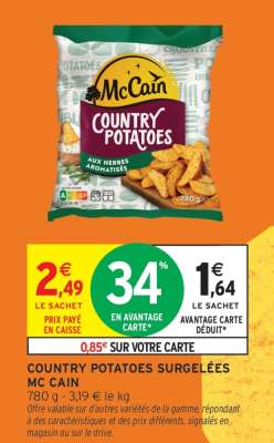 COUNTRY POTATOES SURGELÉES MC CAIN