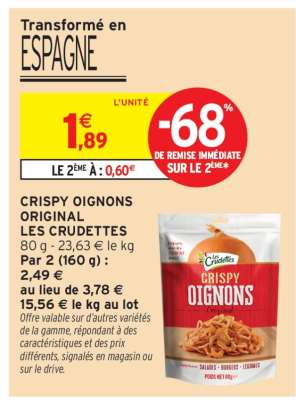CRISPY OIGNONS ORIGINAL LES CRUDETTES