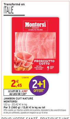 JAMBON CUIT NATURE «MONTORSI»