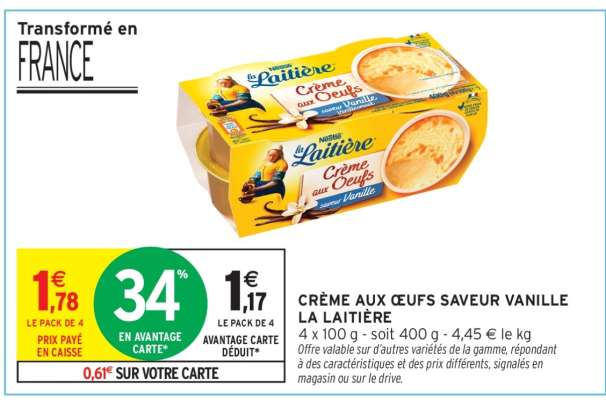 CRÈME AUX ŒUFS SAVEUR VANILLE LA LAITIÈRE