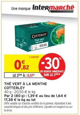 THÉ VERT À LA MENTHE COTTERLEY