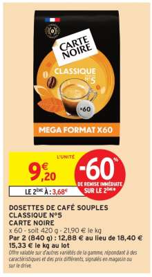 DOSETTES DE CAFÉ SOUPLES CLASSIQUE N°5