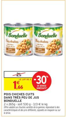 Pois Chiches Cuits Dans Très Peu De Jus Bonduelle