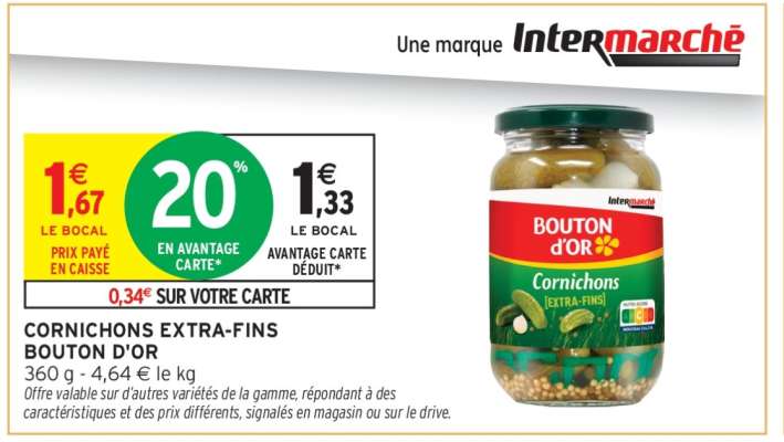 CORNICHONS EXTRA-FINS BOUTON D'OR