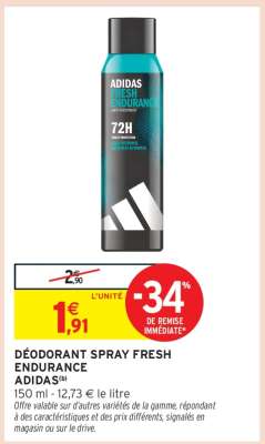 DÉODORANT SPRAY FRESH ENDURANCE ADIDAS