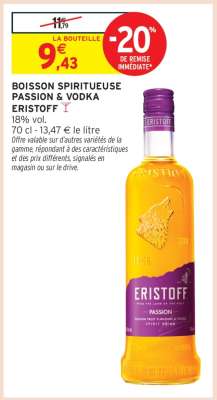 BOISSON SPIRITUEUSE PASSION & VODKA ERISTOFF