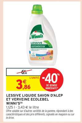 LESSIVE LIQUIDE SAVON D'ALEP ET VERVEINE ECOLEBEL