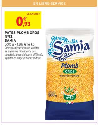 PÂTES PLOMB GROS N°12 SAMIA