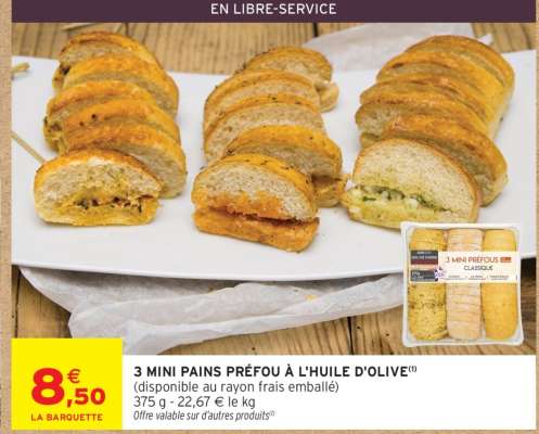 3 MINI PAINS PRÉFOU À L'HUILE D'OLIVE