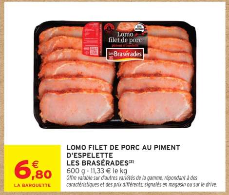 Lomo filet de porc au piment d'Espelette Les Brasérades