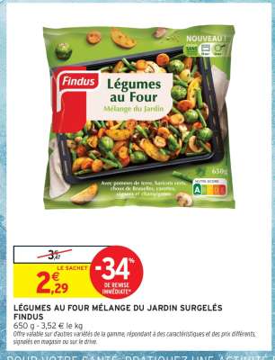 LÉGUMES AU FOUR MÉLANGE DU JARDIN SURGELÉS “FINDUS”