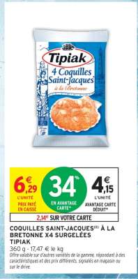 Coquilles Saint-Jacques à la Bretonne X4 Surgelées Tipiak