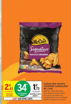 Signature Potato Crispers Surgelées McCain