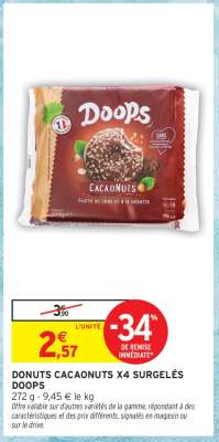 DONUTS CACAONUTS X4 SURGELÉS DOOPS