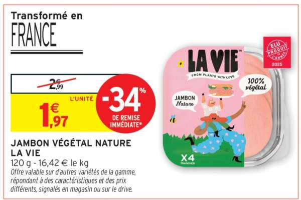 JAMBON VÉGÉTAL NATURE LA VIE