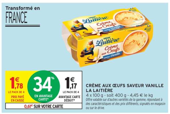 CRÈME AUX ŒUFS SAVEUR VANILLE LA LAITIÈRE