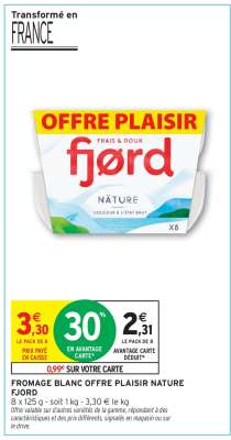 Fromage Blanc Offre Plaisir Nature Fjord