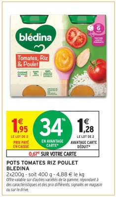 POTS TOMATES RIZ POULET BLEDINA