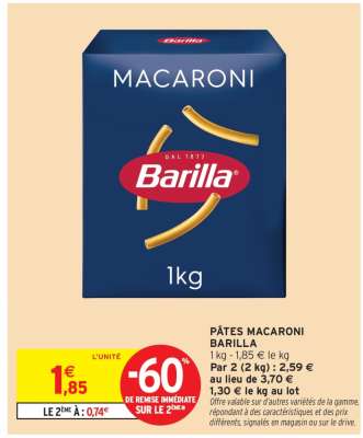 PÂTES MACARONI BARILLA