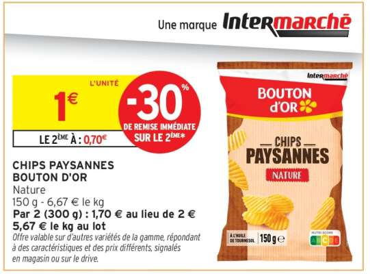 CHIPS PAYSANNES BOUTON D'OR