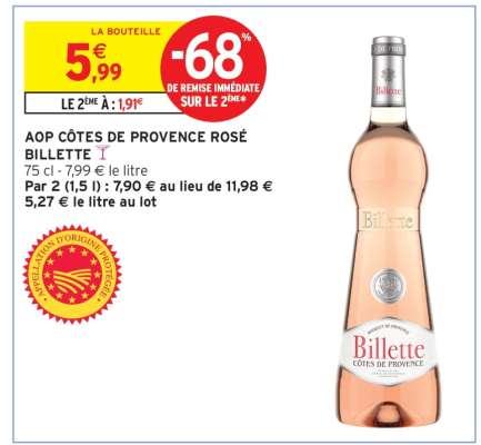 AOP CÔTES DE PROVENCE ROSÉ BILLETTE