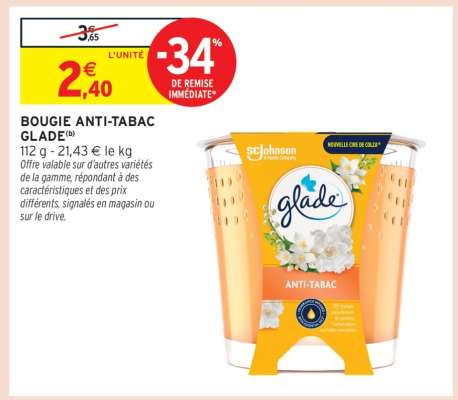Bougie Anti-Tabac Glade