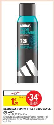 DÉODORANT SPRAY FRESH ENDURANCE ADIDAS