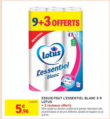 ESSUIE-TOUT L'ESSENTIEL BLANC X 9 LOTUS