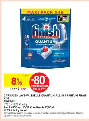 Capsules Lave Vaisselle Quantum All in 1 Parfum Frais X46