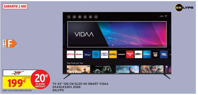 TV 43" 108 CM DLED 4K SMART VIDAA