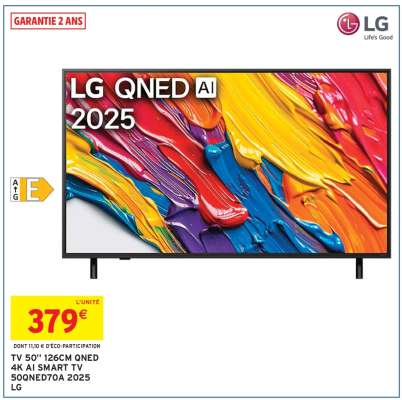 TV 50" 126CM QNED 4K AI SMART TV 50QNED70A 2025 LG
