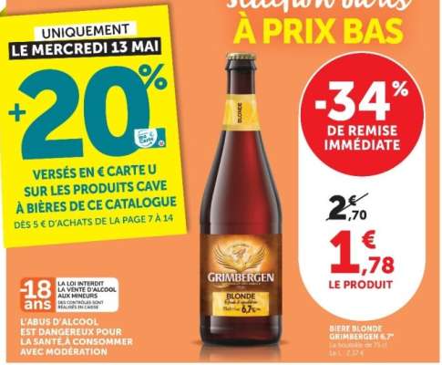 BIERE BLONDE GRIMBERGEN 6,7°