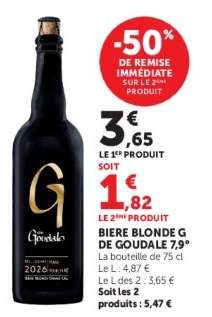 BIÈRE BLONDE 'G' DE GOUDALE 7,9°