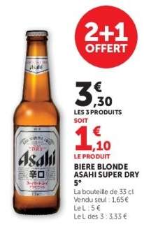 Biere Blonde Asahi Super Dry 5°
