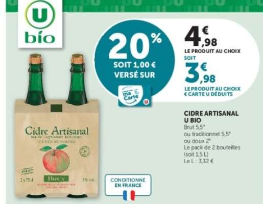 CIDRE ARTISANAL U BIO