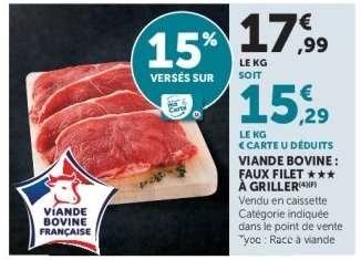 Viande bovine : faux-filet*** à griller