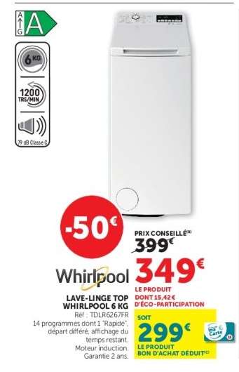 Lave-linge Top Whirlpool 6 KG