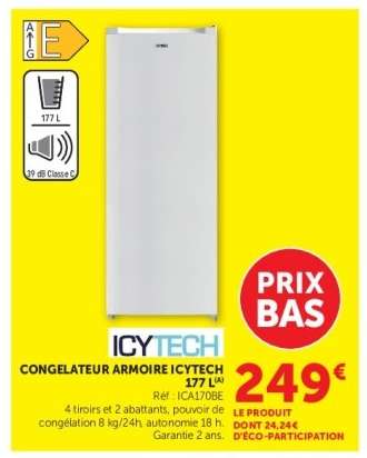 CONGELATEUR ARMOIRE ICYTECH 177 L