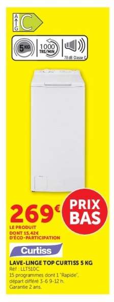 LAVE-LINGE TOP CURTISS 5 KG