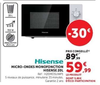 Hisense Micro-ondes Monofonction 20L